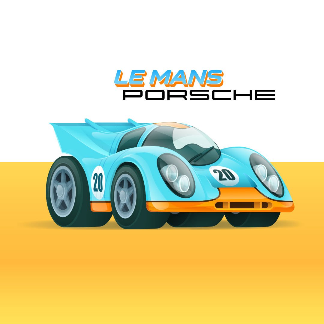 Porsche LeMans blue model sheet thumbnail